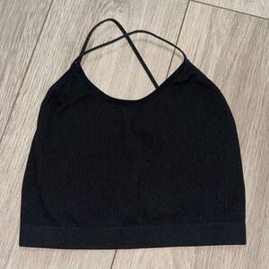 Black cross back tank top